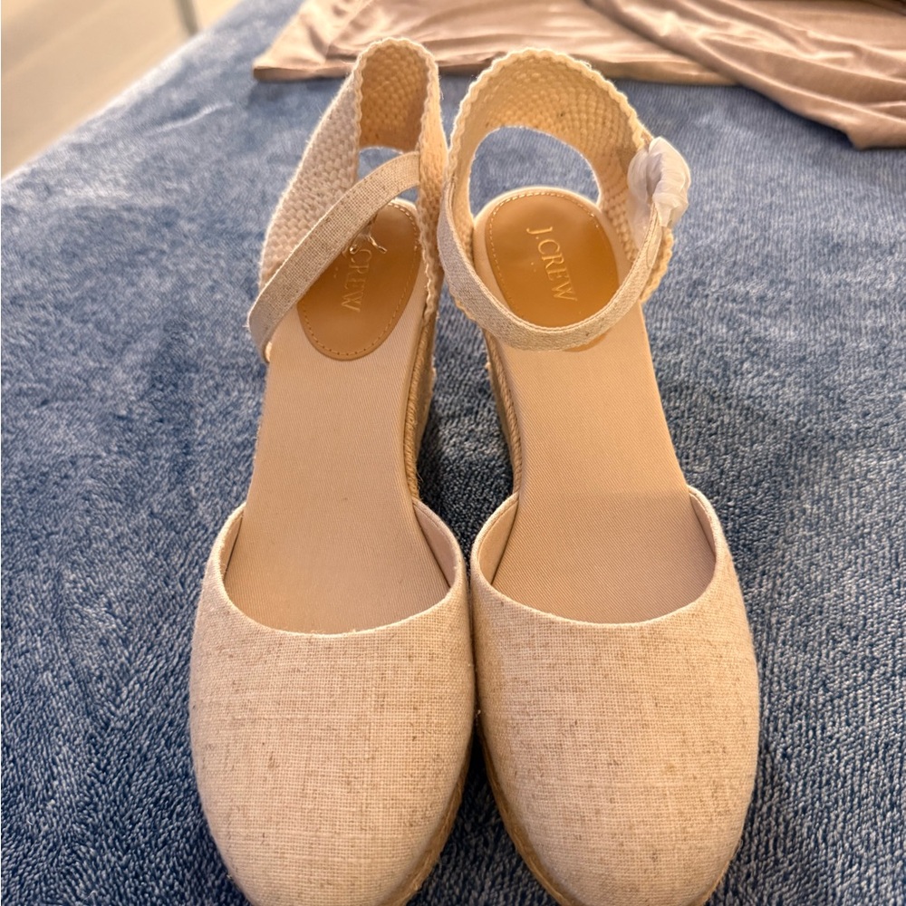 J. Crew Factory Ankle-strap espadrille wedges Size 10 - Picture 11 of 17